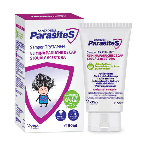 SANTADERM PARASITES - Sampon tratament paduchi (50 ml) - VivaPharma