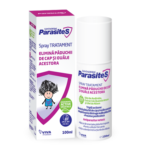 SANTADERM PARASITES - Spray tratament paduchi (100 ml) - VivaPharma